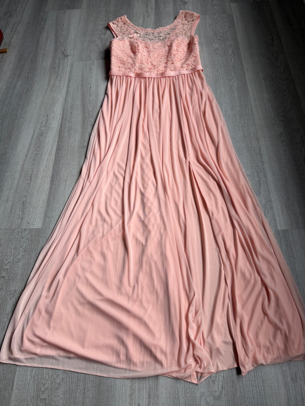 David's Bridal Bellini Coral Lace Chiffon Maxi Dress
Size 12 Formal CAJA # 1 G